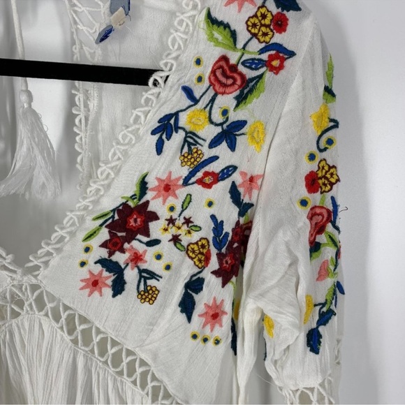 SOLD! Abbeline boho dress women extra small Boho Embroidered Empire Waist Long S - Picture 3 of 7